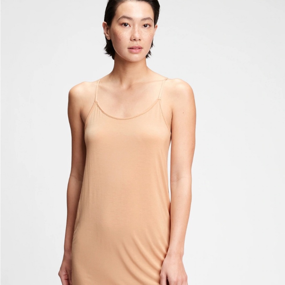 The Gap Modal Essential Pajama Slip Dress in Brush Beige